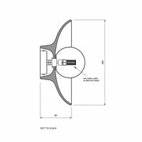 Robert Gordon Dish Wall Sconce ceramic side view with dimensions and halogen light globe included