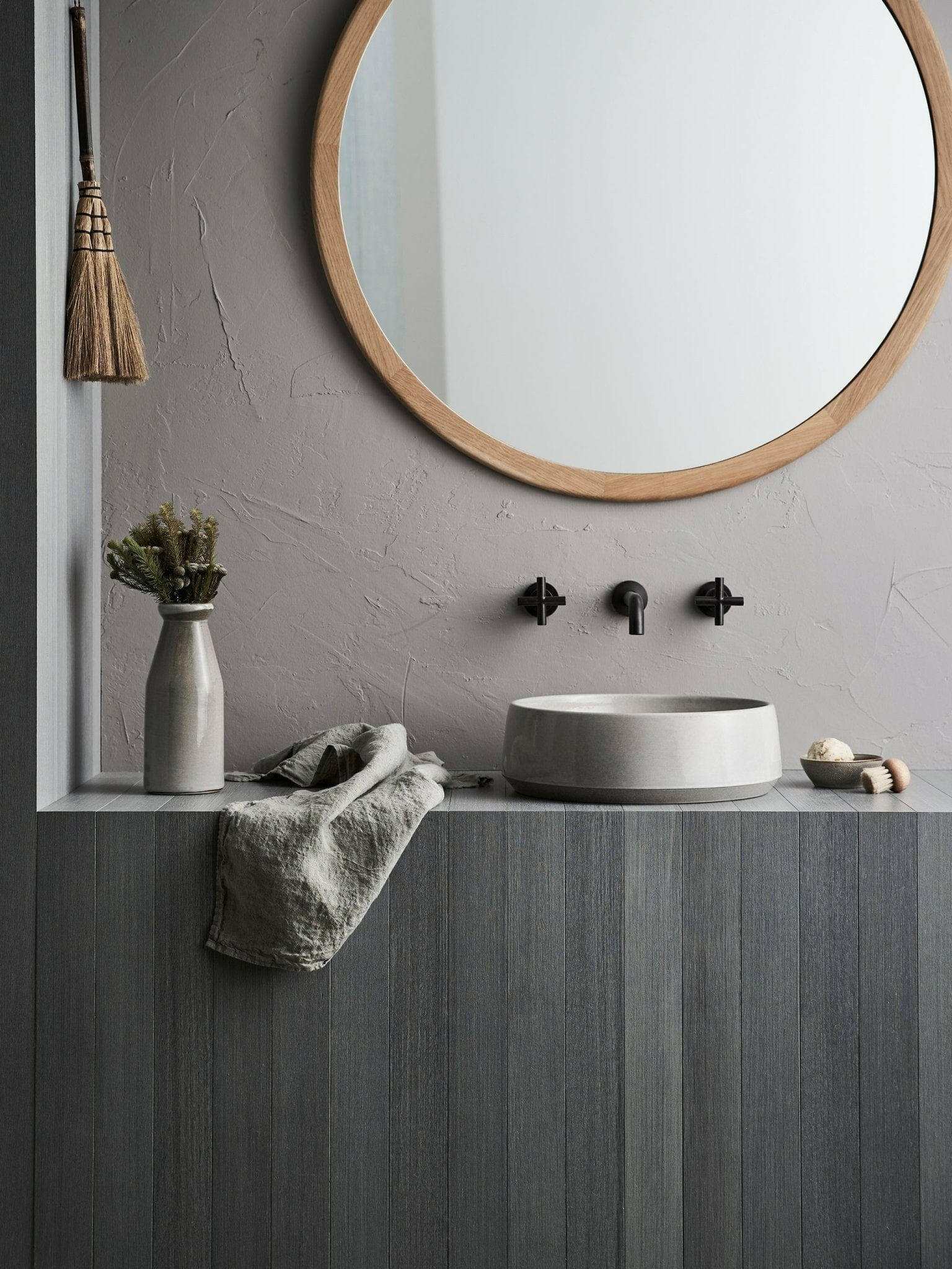 Robert Gordon Interiors Basins Robert Gordon Kiln 360 Round Hand Basin - Saltbush (7517844373753)