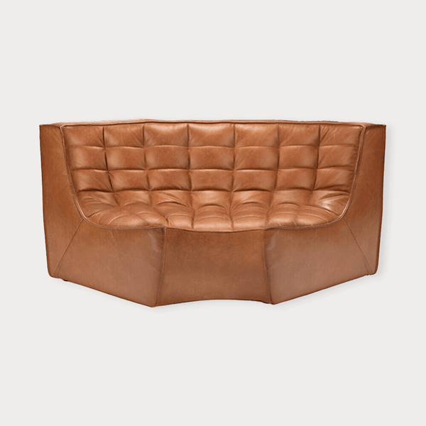Ethnicraft N701 Round Corner Sofa, Old Saddle | Norsu Interiors