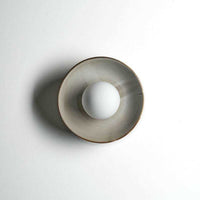 Robert Gordon Dish Wall Sconce ceramic light with ball globe in hand-glazed finish