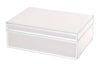 Sara Jewellery Box large nude glass box with grey velvet lining and removable tray for jewelry organization