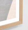 Middle of Nowhere Shadow Lines Print framed in oak with glass, minimalist shadow and light design.