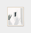 Middle of Nowhere Shadow Villa Print framed photographic art with oak frame and minimalist plant shadow design