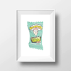 Dom Gauci Kids Art Print featuring Sour Power candy illustration in a white frame