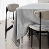 Rendr Amara Stitch 100% linen cool grey tablecloth with contrasting embroidered edging on dining table