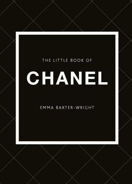 The Little Book of Chanel fashion monograph cover with black background and white text by Emma Baxter-Wright