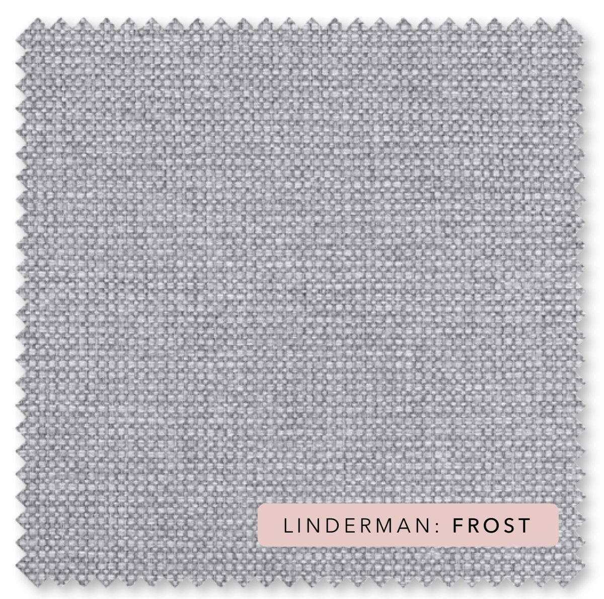 Norsu Sofa fabric swatch in durable Lindeman Frost grey upholstery material for custom sofa options