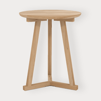 Ethnicraft Side Table Tripod natural oak solid European oak wood round top minimalist design