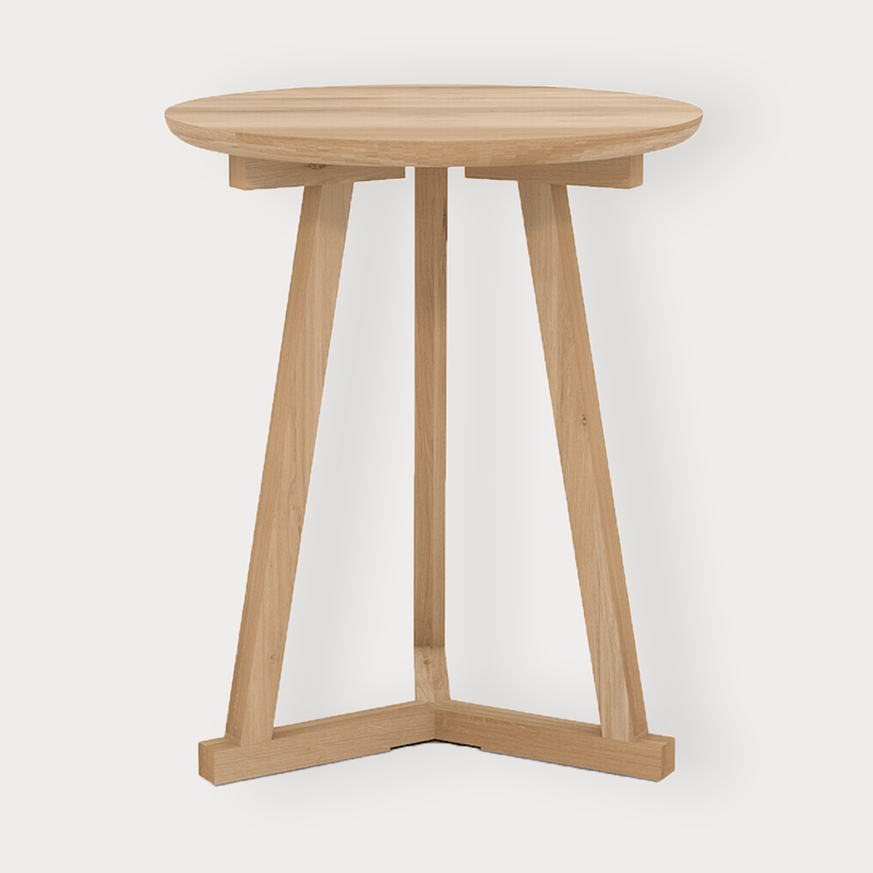 Ethnicraft Side Table Tripod natural oak solid European oak wood round top minimalist design