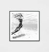 Middle of Nowhere black and white tropical dive photographic print framed in black