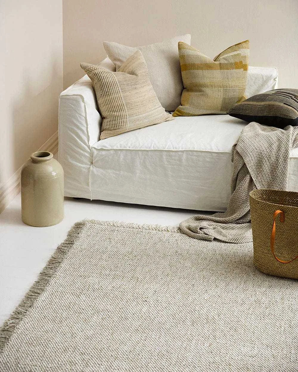Baya Rugs Baya Ulster Floor Rug - White/Natural (7894458564857)