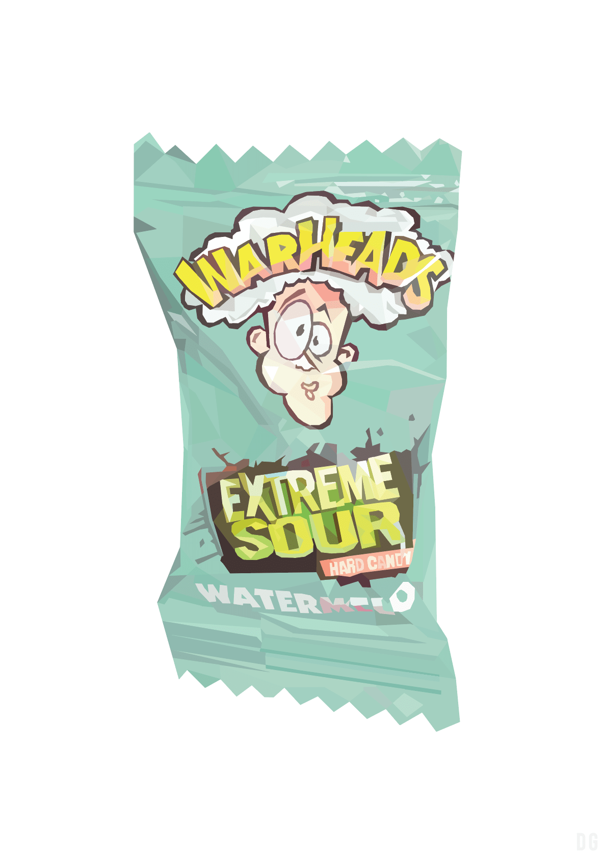 Dom Gauci Kids Art Print Sour Power featuring cartoon-style sour candy illustration