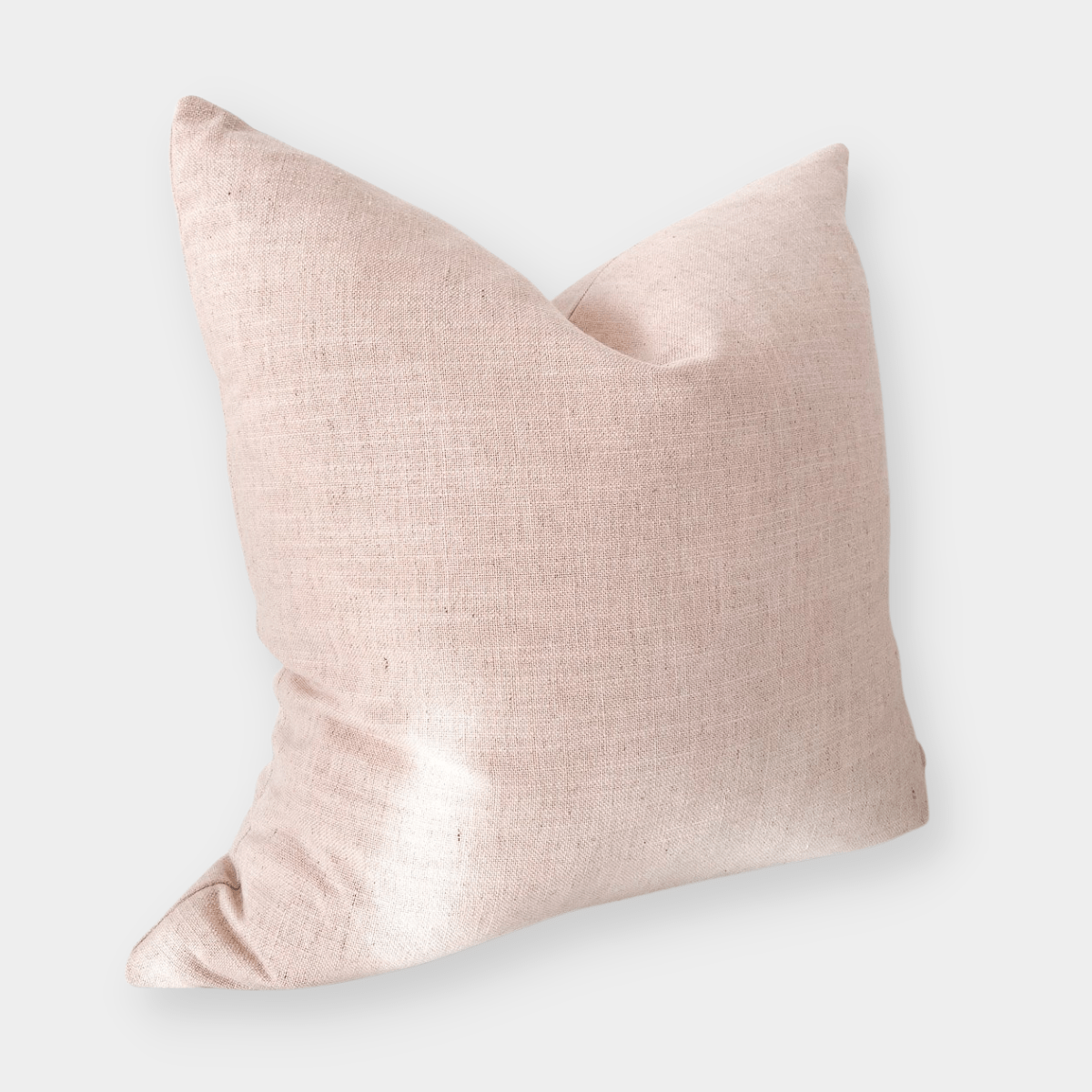 norsu Studio Cushion in Lexus Rosewater, soft pink fabric with feather down filling, handmade in Melbourne