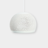 White POTT Lighting SpongeUp Pendant with spongy textured surface and matte finish, handmade in Southern Spain.