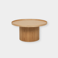 GlobeWest Classique Pedestal Coffee Table - Natural Ash