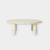 Globe West Coffee Tables 95Dia x H32cm Globe West Amara Round Leg Coffee Table, Brown Vein Marble (7649830076665)