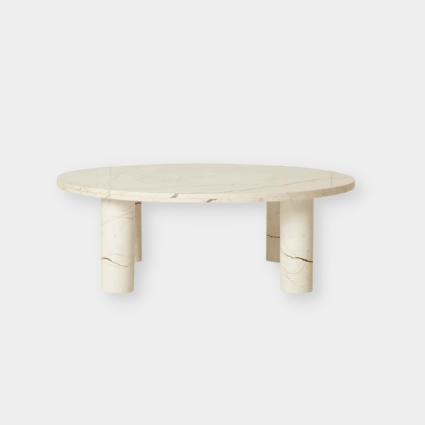 GlobeWest Amara Round Leg Coffee Table, Brown Vein Marble | Norsu Interiors