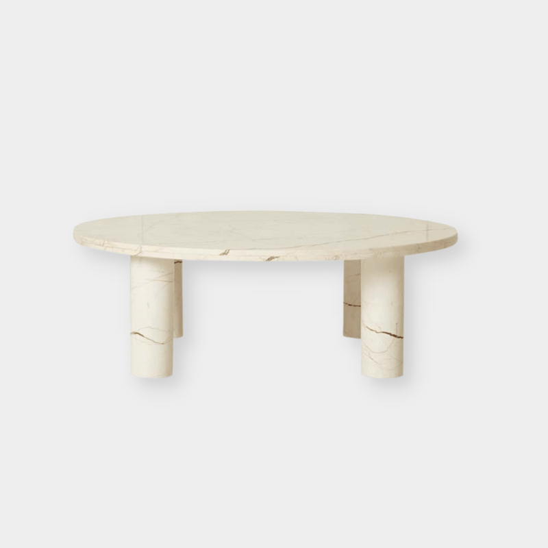 Globe West Coffee Tables 95Dia x H32cm Globe West Amara Round Leg Coffee Table, Brown Vein Marble (7649830076665)