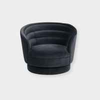 Globe West Occasional Chairs Globe West Kennedy Luca Grand Occasional Chair, Blue Charcoal Velvet (7893155905785)