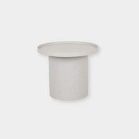 Globe West Side Table Globe West Classique Pedestal Side Table, Oyster Ash (7903640420601)