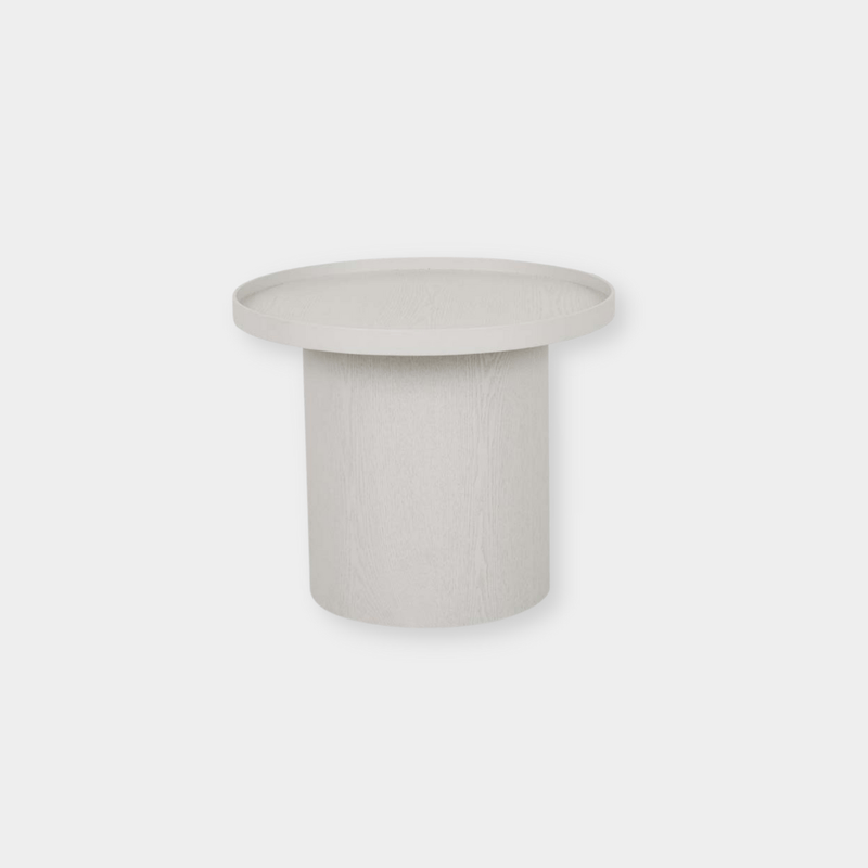 Globe West Side Table Globe West Classique Pedestal Side Table, Oyster Ash (7903640420601)