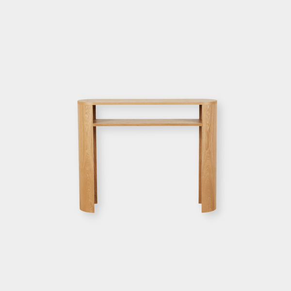 GlobeWest Classique Oval Small Shelf Console, Natural Ash | Norsu Interiors