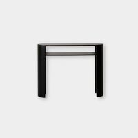 Globe West Console Globe West Classique Oval Small Shelf Console, Matt Dark Oak