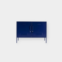 Mustard Made Locker The Lowdown Navy metal storage cabinet with handles and locks