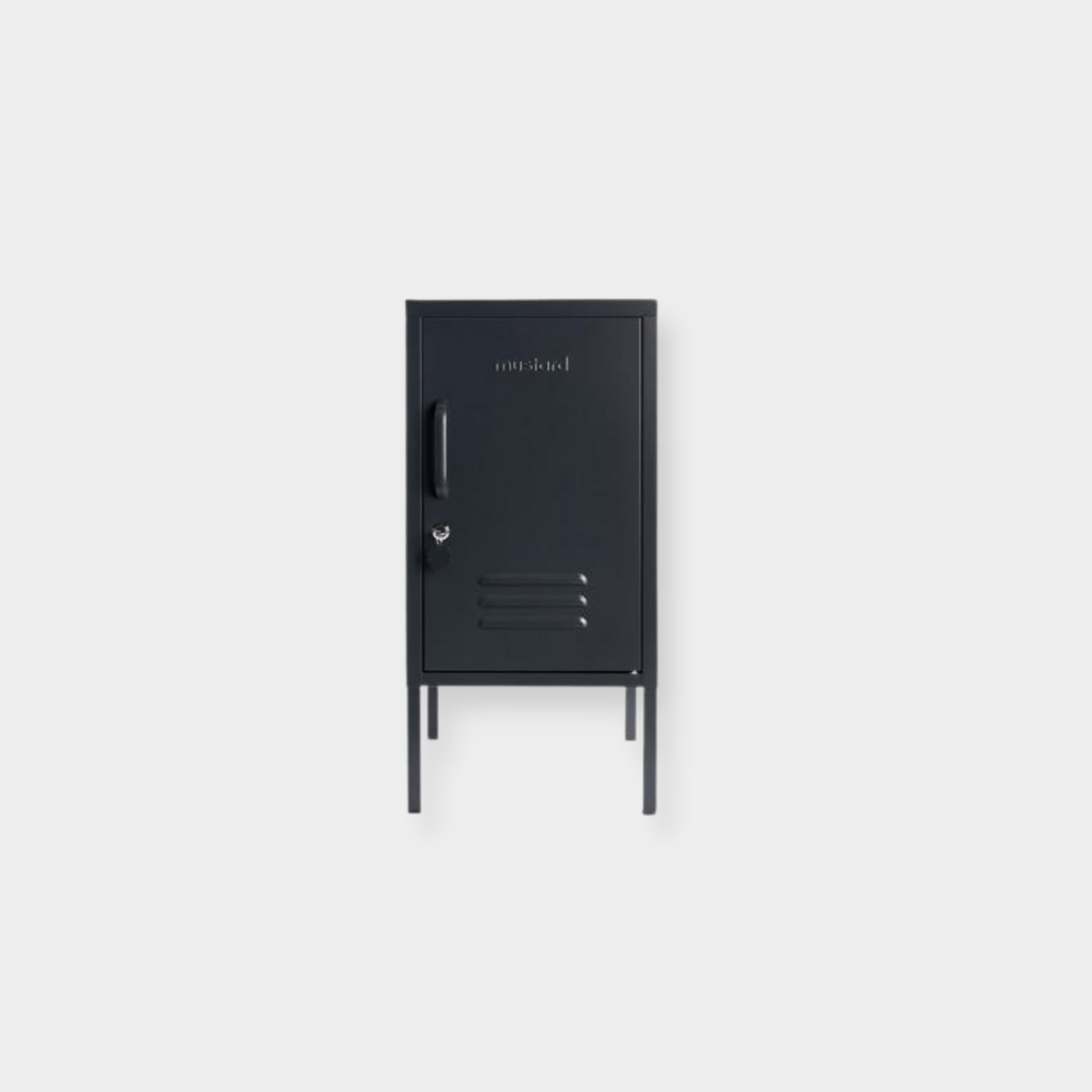 Mustard Made Locker The Shorty Slate with handle lock and air vents in black steel