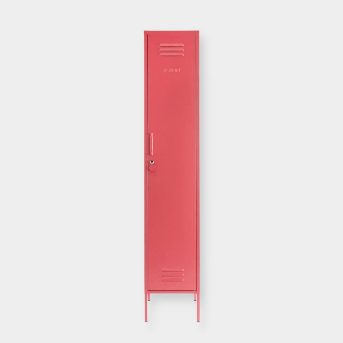 Tall slim pink Mustard Made Locker with vents and lock
