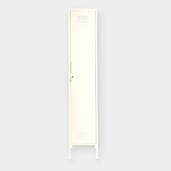 Mustard Made Locker Skinny Chalk slim tall storage cabinet with lock and vents