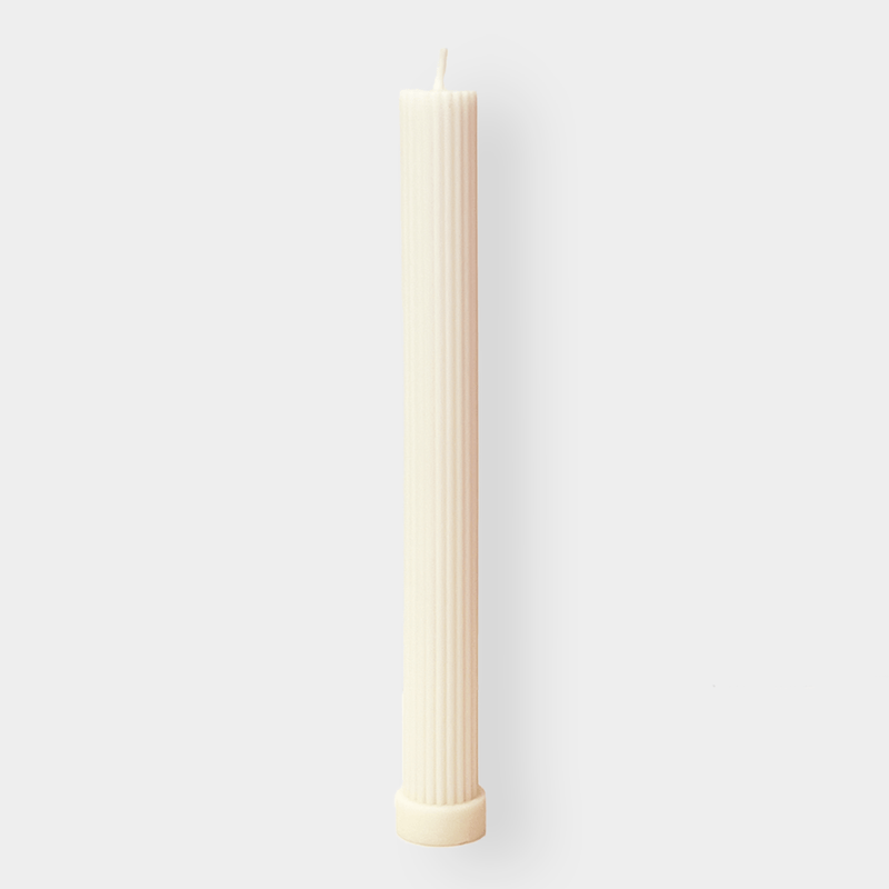 Black Blaze Candles Black Blaze Column Pillar Candles - White (6559581569212)