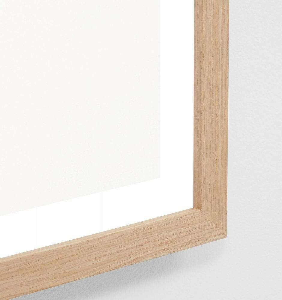 Middle of Nowhere whitewashed steps photographic print framed in oak wood